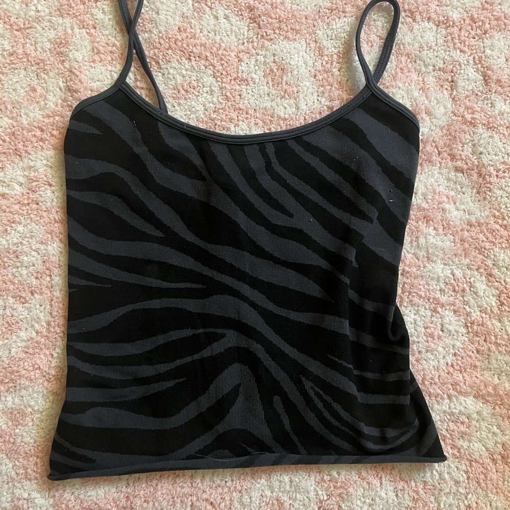 Black Zebra Print Women's Top